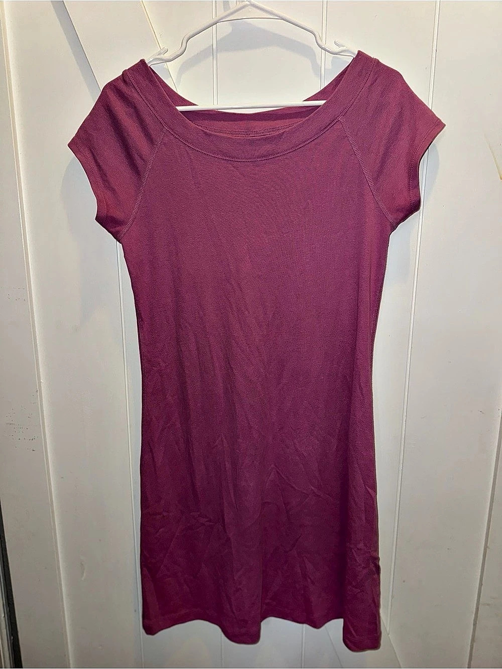 Chelsea & Theodore Mini Cotton Dress in Purple Size Medium